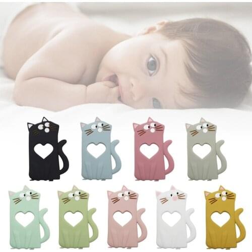 Cartoon Cats Animal Silicone Beads Teether BPA-free Newborn Infant Teething Toy