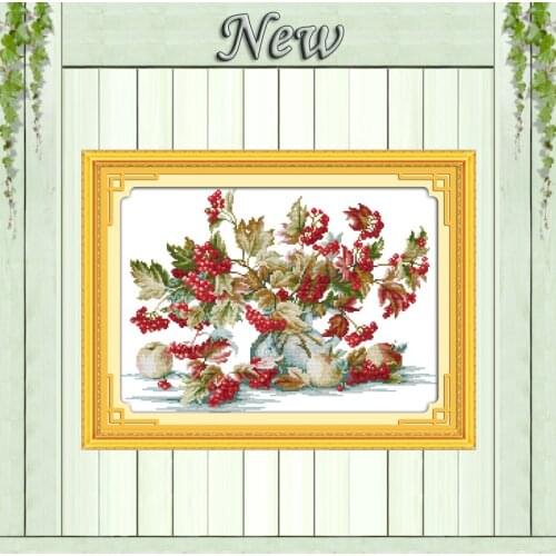 Liitle red fruit,counted printed on canvas DMC 14CT 11CT Cross Stitch kits,embroidery needlework Set,hand made Crafts Home Decor