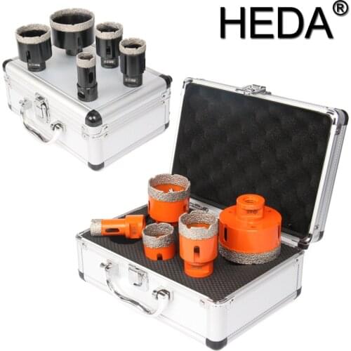 20/25/35/40/50/68mm 5Pcs/Set M14 Thread Shank Vacuum Brazed Diamond Core Drill Bits Hole Saw Kit For Cutting Marble Ceramic Tile