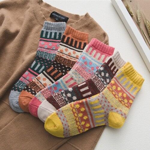 New Fashion Women Winter Colorful Cotton Soft Keep Warm Knit Socks