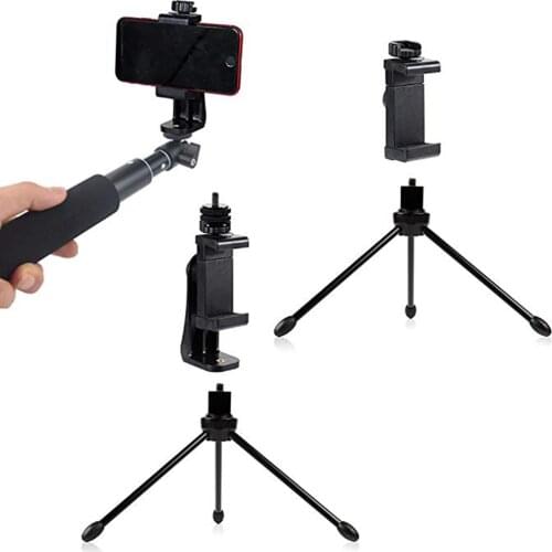 Mosizave New Universal 360° Phone Clip Fixing Bracket Vertical Tripod 1/4 Screw Head Tripod Phone stand For iPhone 12 11 Xs Max