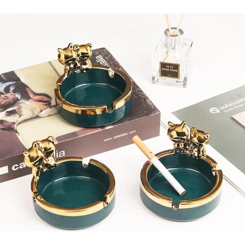 Cartoon Ashtray Creative Anti Fly Ash Household Large Capacity Cute Animal Resin Ashtray Home Decoration Gift for Boyfriend
