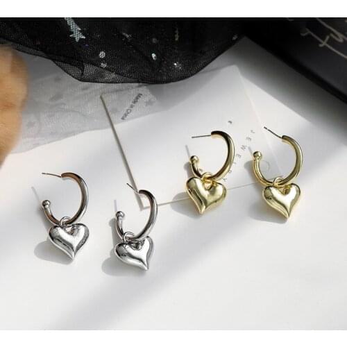 1set 2pc Statement Asymmetry Key Heart Stud Earrings for Women Vintage Drop Earrings Wedding Party Bridal Fringed Jewelry Gift