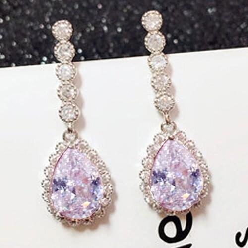 YaYI Jewelry Fashion Summer Colorful Flower Glass Silver Color Ear Earrings Wedding Party Tassel Hoop Stud Long Earrings Gifts