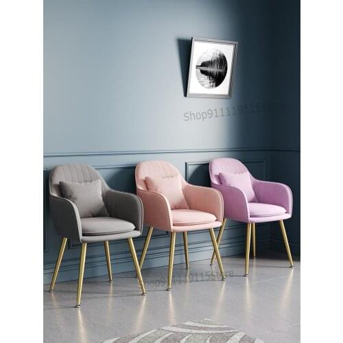 Customized Net Red Chair Girls Lovely Bedroom Desk Stool Back Ins Dresser Pink Nordic Dining Chair