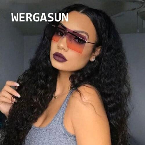 WERGASUN square Sunglasses Men Brand Designer High Quality Oversized Sunglasses For Women Sunglass Metal UV400 Mirror