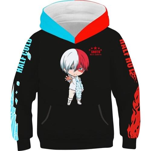 My Boku no Hero Academia Todoroki Shoto Cosplay Hoodie 3D Print Sweatshirt Kids Children Casual Streetwear Pullover