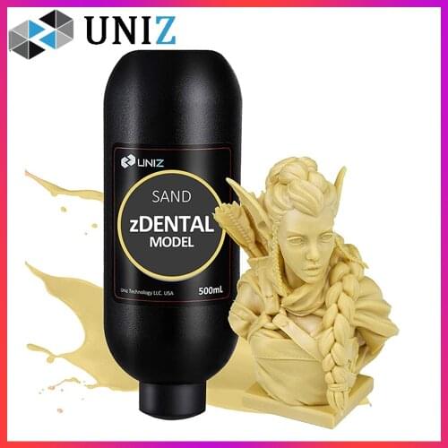 UNIZ zDental Model Sand Resin 3D Printer 405nm LCD UV-Curing Photopolymer Resin 3D Printing Liquid Materials 500ml In Stock