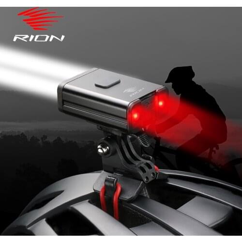 RION Cycling Bicycle Light Luz Bicicleta Safety Equip LED Bike Helmet Light Bicycle Tail Light USB Rechargeable MTB Headlight