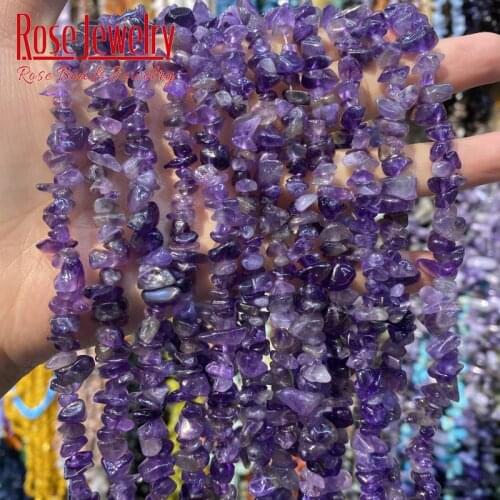 High Quality 5-8mm Natural Amethysts Freeform Gravel Loose Beads 15" Strand For Jewelry Making DIY Charm Bracelet Free Shipping