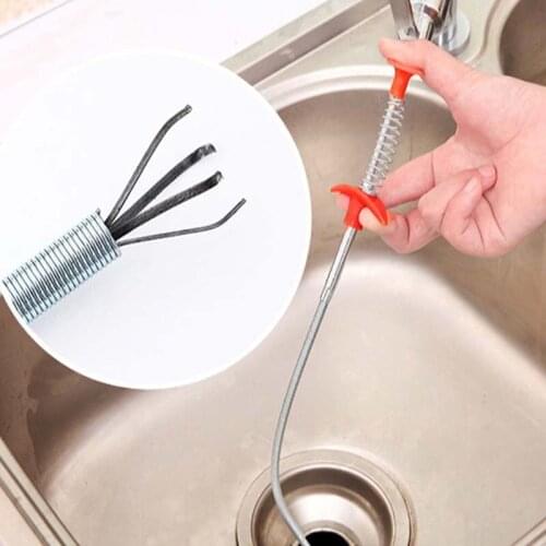 ZK40 85cm Kitchen Sink Cleaning Hook/Sewer Spring Pipe Dredging Tools Drain Snake/Cleaner/Stick Clog Remover Kitchen Accessories