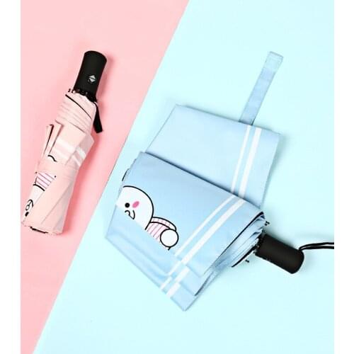 New Hot Sale Promotion Umbrella Small Fresh Wind Thickening Black Glue Automatic Cute Animal Sun Umbrella Sunny Rain Umbrella