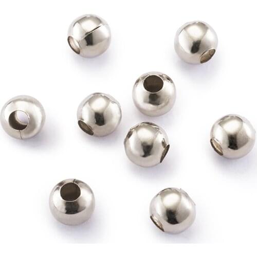 100pcs 8mm Iron Beads Round Loose Spacer Beads Metal Beads for Jewelry Making DIY Bracelet Necklace Supplies hole: 3mm