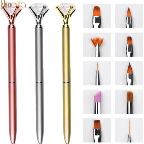New 11PCS Gold Sliver Rose Nail Art Painting Pen Set Stainless Steel Handle Drawing Line Gradient Brush Manicure Dotting Tools