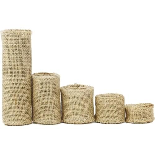 2meters/lot) Natural jute linen ribbon cotton edge DIY decorative fabric sewing wedding decoration lace