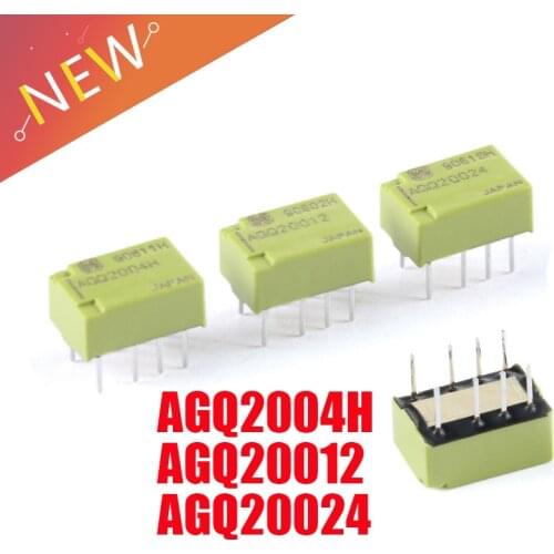 2Pcs 100% new original signal relay AGQ2004H AGQ20012 AGQ20024 8Pin DPDT Relay 2A
