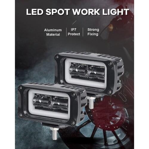 4INCH Motocycle Led Work Light Headlight White 8D Angel Eye Headlight Fog Lamp For Scooters ATV UTV Car Truck Boat Driving Light
