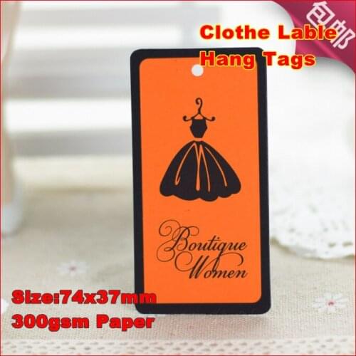 500PCS shipping Customized Hang Tag printing / logo Trademark manufacture / Clothing tag / printed tags drill hole