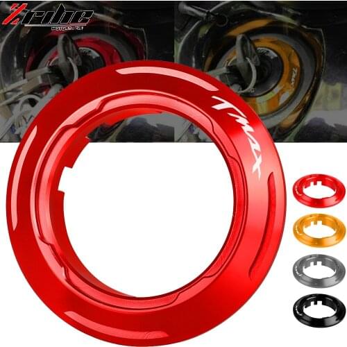 ZRIHE Red Motorcycle Accessories Aluminum CNC Ignition Switch Cover key Protector For Yamaha TMAX T-MAX 530 T MAX 530 2013-2015