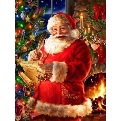 Uone New Diamond Painting DIY Cross Stitch Chirstmas Santa Claus Embroidery Rhinestone Kids Adult Home Bedroom Office Decor Gift