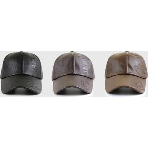 JAMONT Outdoor Winter Cap PU Leather Baseball Cap Men Snapback Hat Casquette Gorras Para Hombre Mens Peaked Cap