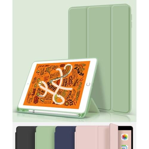 Cover For New iPad 9.7 inch 2018 2017 Case With Pencil Holder , Slim Tri-fold PU Leather Smart Cover have wake up sleep