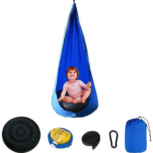Kids Hammock Garden Furniture Pod Swings Chair Indoor Outdoor Hanging Seat Autism Sensory Child Therapy Swing Seat Patio