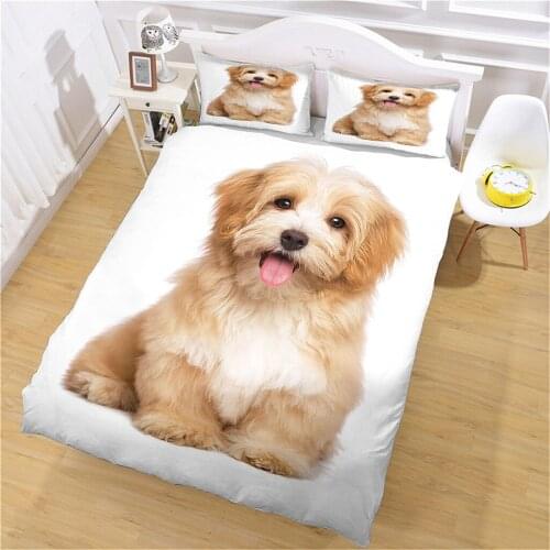 Home Textiles Realistic Cute Pet Printing Bedding Set Pillowcase King Bed Double Full Size Bedroom Comfort Set Customization