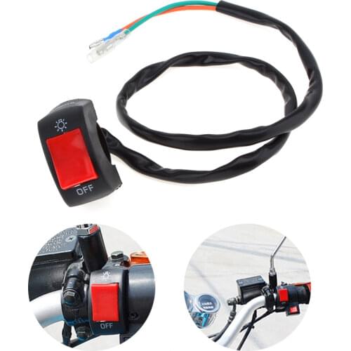 Electrical Motorcycle Handlebar Switch Headlight and Fog Light Switch ON/OFF Button Bullet Connector for 2.2-2.5mm Dia Handlebar