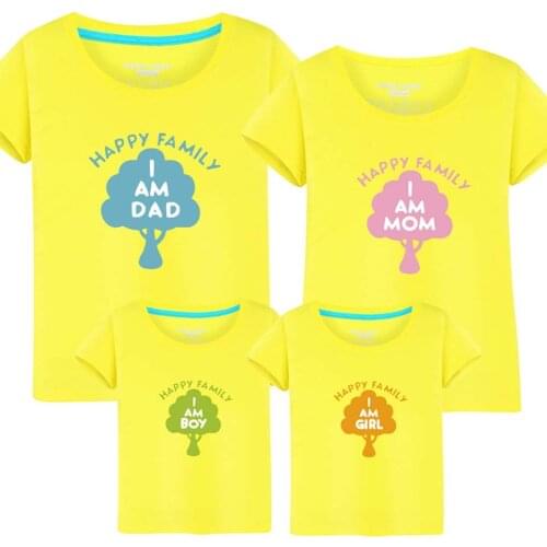 Father & Me Matching Clothe Cute Print I AM "ADA MOM BOY GIRL " Pattern T-shirt Family Wear 2017 Summer Family Look 14 Colors