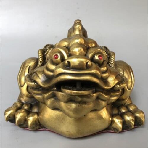 China brass three foot gold toad crafts statue