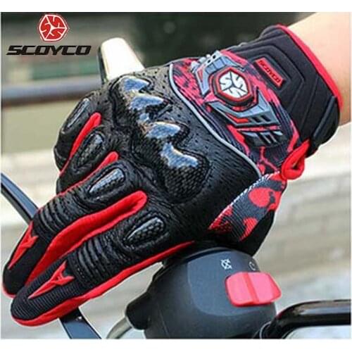 Spring Summer sheepskin leather motorcycle gloves with glass fiber shell motorbike ventilate hole