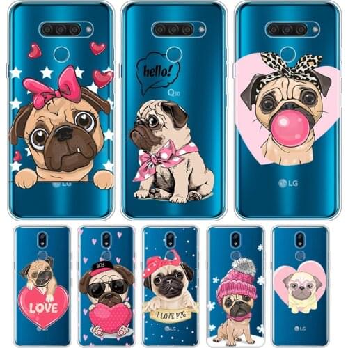 Cartoon Cute Pug Dog For LG V60 V50S V50 G8X G8S G8 G7 ThinQ 5G K61 K51S K41S K30 K20 Q60 Q9 Soft Phone Case