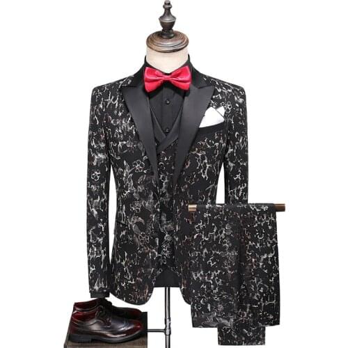 Mens Wedding Suits 2021 Latest Coat Pant Designs Custom Made Smoking Tuxedo Jacket 3 Piece Groom Terno Suits for Men