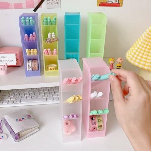 Desk Pen Holder Pencil Makeup Storage Box Desktop Organizer School Office Stationery