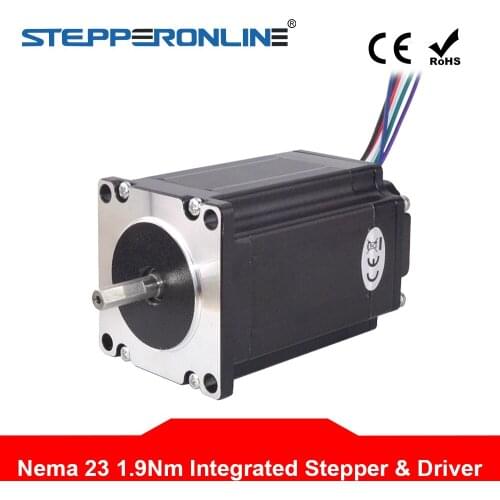 Nema 23 Integrated Stepper Motor 57 Motor 76mm 1.9Nm(269oz.in) w/ Driver 12-38VDC ISD04 2 Phase 6.35mm Shaft Nema23 Motor