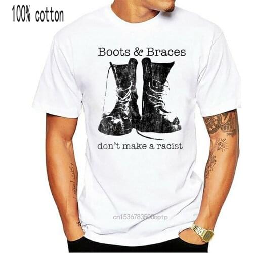 New 2019 Funny Print T Shirt Men Hot Boots & Braces Shirt - Skinhead T-Shirt - Anti-Racist Skins Brand Clothing