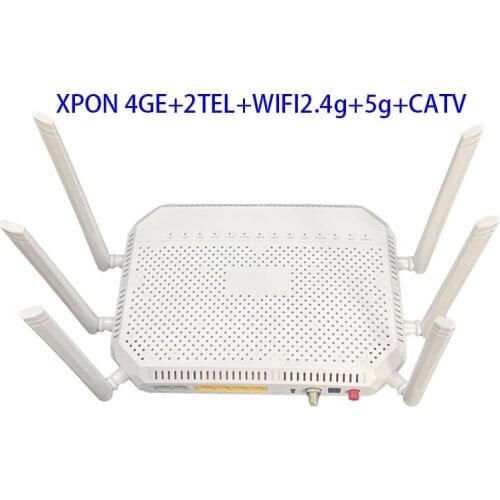 Newly released OEM ONT XPON ONU 4GE+1TEL+WIFI 2.4g+5g+CATV 5db 6*antenna English interface, Customized for you EG8247H5