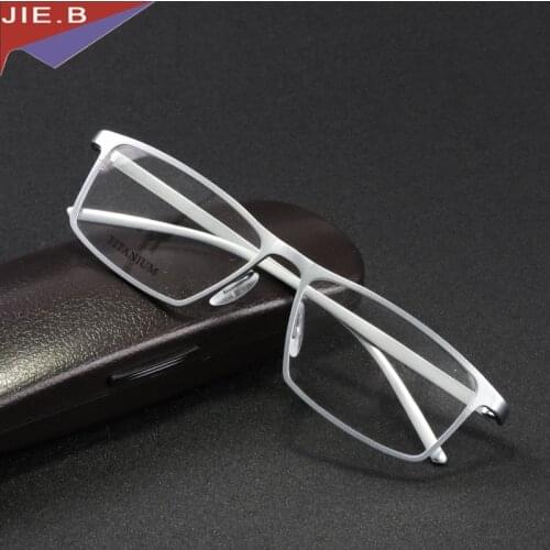JIE.B brand glasses frame men women Retro Pure titanium eyeglasses frames oculos de grau computer optical glasses myopia nerd