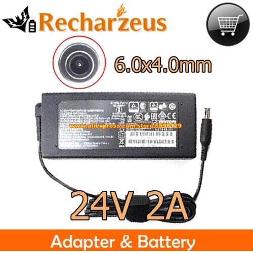 Genuine Epson A472W A472E Ac DC Adapter 24V 2A 48W Computer Charger Laptop Power Supply EP-AG480DDG 1 pin in center 6.0 x 4.0mm