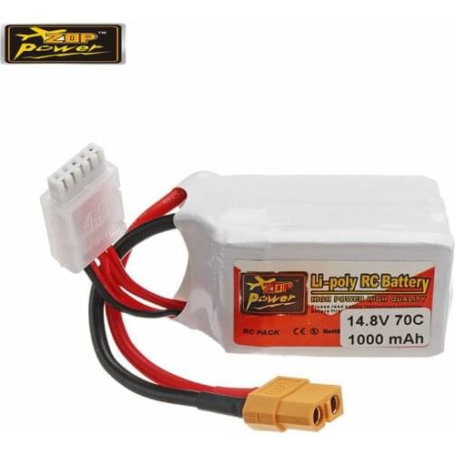ZOP POWER 14.8V 1000mAh 70C 4S Lipo Battery Rechargeable With XT60 Plug Connector For RC Models Multicopter Frame Part Accs