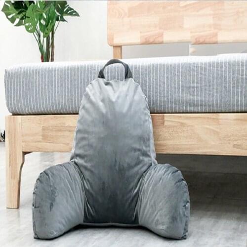 Pillow Back Cushion with Arm Support Bed Reading Rest Waist Chair Car Seat Sofa Rest Lumbar Cushion Plush Fabric 1PC