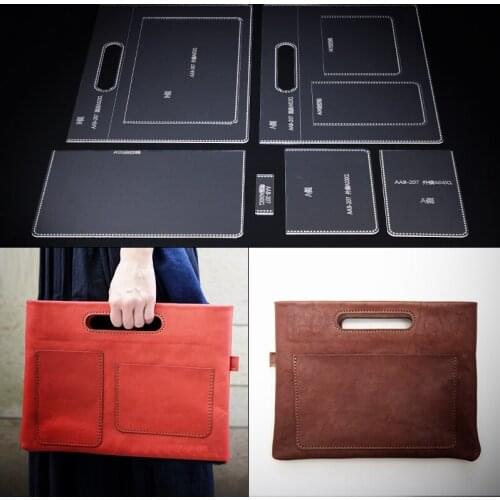 Portable document package acrylic acrylic version DIY Leather Handmade Leather Bag Commuter Bag template 34x26x1