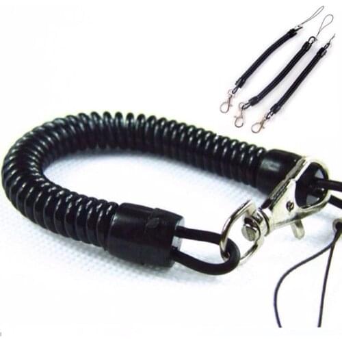 Practical Retractable Plastic Elastic Rope Key Ring Spring For Outdoor Security Tools Keychain Camping F5B6