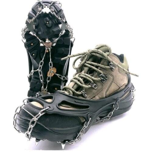 Outdoor Climbing Anti-slip Crampons Winter Walk 18 Teeth Ice Fishing Snowshoes Hiking Skiing Steel Slip Shoe Covers