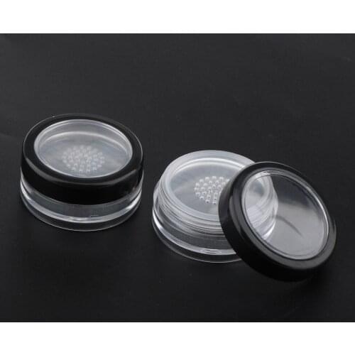 10pcs Clear Empty Loose Powder Container Travel Powder Puff Case Makeup Jars