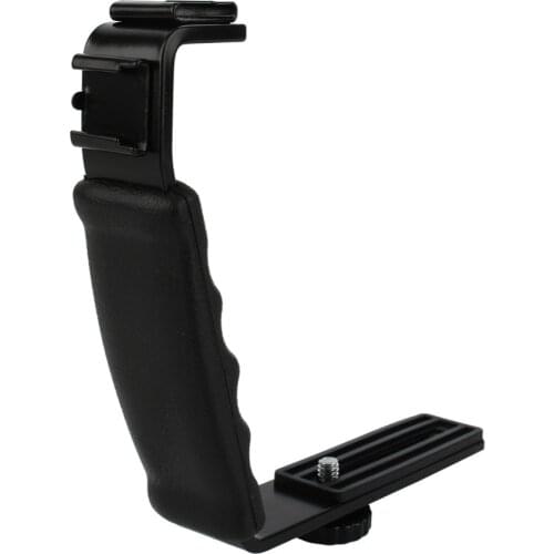 Photo Flash Video Camera Grip Handle L Handle With 2 Standard Side Hot shoe Mount the holder DSLR