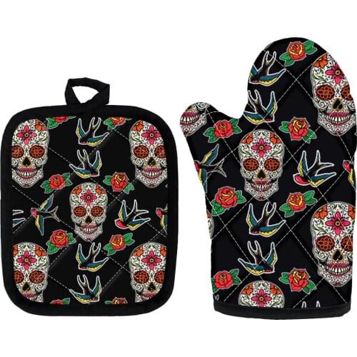 Microwave Oven Mitt Pad 2pcs/Set Kitchen Insulation Glove Home Cooking Accessories Washable Potholder Heat-insulation Guantes