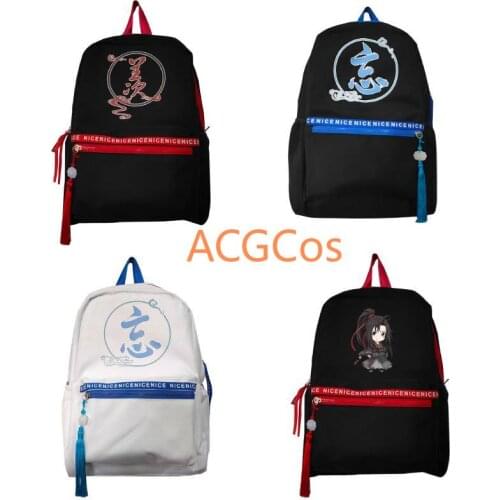Grandmaster of Demonic Cultivation Lan Wangji Wei Wuxian Laptop Travel Rucksack Student School Shoulder Bag Cosplay Backpack