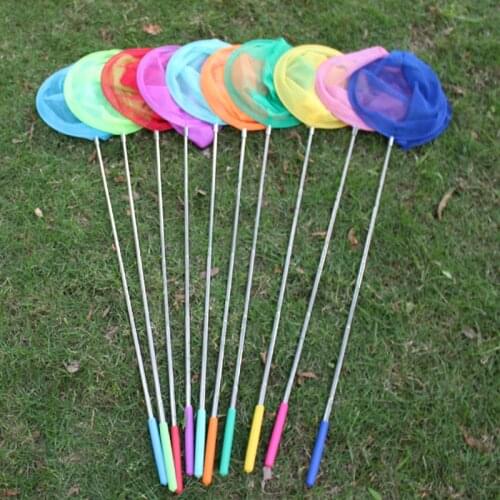 Children Fishing Net Rainbow Beach Retractable Kids Outdoor Toy Butterfly Net Insect Catching Small Fish Net
